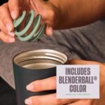 BlenderBottle 2-in-1 Insulated Stainless Steel Shaker Tumbler, Swig Leakproof Lid, Straw, BlenderBall, BPA Free, For Protein Shakes, Smoothies, And Pre Workout, 24 oz, Blue (Midnight) - Image 4