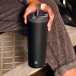 BlenderBottle 2-in-1 Insulated Stainless Steel Shaker Tumbler, Swig Leakproof Lid, Straw, BlenderBall, BPA Free, For Protein Shakes, Smoothies, And Pre Workout, 24 oz, Blue (Midnight) - Image 5