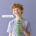purifyou 40oz / 32oz / 22oz / 12oz Borosilicate Glass Water Bottle with Time & Volume Markers, Silicone Sleeve, Stainless Steel Lid | Reusable Glass Bottle for Water & Juice (22oz Shale Green) - Image 6