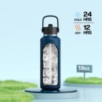 POWCAN Kid Water Bottle Insulated: Leakproof Lid with Straw, Lightweight, BPA-Free, Flex Cap, Stainless Steel Water Bottle for School, Boy, Outdoors, Walking, Cycling, Camping, Birthday (Indigo Blue) - Image 3
