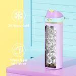 24 oz Insulated Water Bottle with Straw: Meoky Stainless Steel Metal Water Bottle with 2-in-1 Lid - Leak Proof, Cold for 24 Hours, Fits in Car Cup Holder, BPA-Free for Gym Travel Sports, Mauve - Image 5