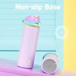 24 oz Insulated Water Bottle with Straw: Meoky Stainless Steel Metal Water Bottle with 2-in-1 Lid - Leak Proof, Cold for 24 Hours, Fits in Car Cup Holder, BPA-Free for Gym Travel Sports, Mauve - Image 7