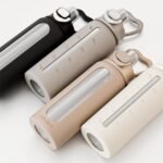 SANDJEST Glass Water Bottle with Silicone Sleeve 24oz with Lid, Motivational Time Marker, Drinking Hydration Glass Bottles for Men Women, Gym Travel Sports (Beige) - Image 5