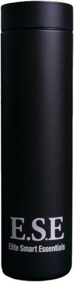 LED Digital Display Thermos Bottle, 500ml, Double Walled Vacuum Insulated, Stainless Steel, BPA-free, Leak Proof, Keep Cold and Hot up tp12H Leak Proof (Black) - E.S.E - Elite Smart Essentials - Image 4