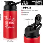 Pinkunn 10 Pack Water Bottles Bulk Appreciation Thank You for Being Awesome Gifts 17 Oz Personalized Aluminum Water Bottles Lightweight Sport Tumbler for Group Gift Party Favors - Image 3