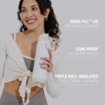 ZULU Powerfill Pro 40oz Stainless Steel Water Bottle with Quick Fill Lid, Triple Walled Vacuum Insulated Metal, Leak Proof Locking Lid, Sip and Chug, Reusable BPA Free, White - Image 3