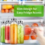 REUJIHXY 2Pcs 16 Ounce Glass Water Bottles, Reusable Water Bottles with Airtight, Stainless Steel Lids Carrying Strap And Nylon Water Bottle Protective Sleeves for Hot Or Cold Drinks (2) - Image 4