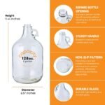 FastRack Glass Water Bottle Includes 38 mm Metal Screw Cap, 1 gallon Capacity, Clear (MN-TF9E-S1RA) - Image 4