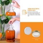 FastRack Glass Water Bottle Includes 38 mm Metal Screw Cap, 1 gallon Capacity, Clear (MN-TF9E-S1RA) - Image 5