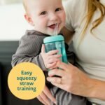 The First Years Squeeze & Sip Toddler Straw Cups - Squeezable Transition Sippy Cup with Silicone Straw - Toddler Feeding Supplies - 7 Oz - 3 Count - Ages 6 Months and Up - Image 3