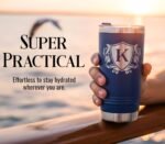 Onebttl Personalized Gifts for Men with Initials, Mens Gift Ideas, Unique Thoughtful Birthday Christmas Gifts for Men, Navy Blue, 20oz, J - Image 3