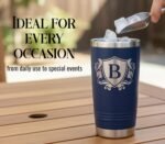 Onebttl Personalized Gifts for Men with Initials, Mens Gift Ideas, Unique Thoughtful Birthday Christmas Gifts for Men, Navy Blue, 20oz, J - Image 4