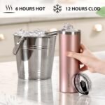 HYDROWION Triple-Insulated Tumblers - Stainless Steel with Lid and Straw, 20 oz Water Bottle, Stainless Steel Cups, Coffee Travel Mug for Home & Office Blue - Image 4