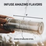 Vesmoon Vessence 32 Oz Stainless Steel Tea Infuser Bottle for Loose Leaf Tea, Water, Herbs, Fruits - Triple Layered Insulated, Leak Proof Bottle with Lid and Clip Handle - 24 Hours Hot/Cold - Image 4