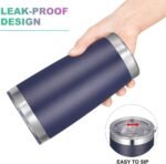 VEGOND 20oz Tumbler with Lid and Straw Stainless Steel Tumbler Cup Bulk Vacuum Insulated Double Wall Travel Coffee Mug Powder Coated Coffee Cup(Navy Blue 12 Pack - Image 3