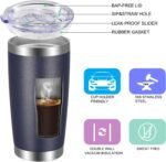 VEGOND 20oz Tumbler with Lid and Straw Stainless Steel Tumbler Cup Bulk Vacuum Insulated Double Wall Travel Coffee Mug Powder Coated Coffee Cup(Navy Blue 12 Pack - Image 4