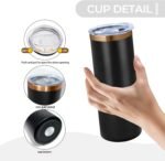 16 Pack Rose Gold Plated Stainless Steel Tumbler Straight Double Wall Powder Coated for Laser Engrave, 20oz Black to Bronze - Image 4