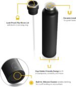 RTIC 26oz Journey Water Bottle Ceramic Lined Metal Stainless Steel Vacuum Insulated, BPA Free, Reusable, for Water, Hot and Cold Drinks, Travel, Sports, Camping, Black - Image 4