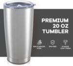 Orebigo 20 oz Tumbler with Lid Stainless Steel Double Wall Vacuum Insulated Tumblers Powder Coated Cups Travel Mug Keep Drinks Cold and Hot, Stainless Steel - Image 3