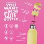 asobu Bestie Bottle Insulated Stainless Steel Water Bottle with Detachable Soft Animal Head Fun Drinking For Kids and Teens with Flexible Reusable Straw 16 Ounce (Duck) - Image 4