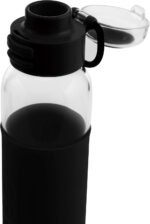 SOMA Glass Water Bottle with Silicone Sleeve, Sport Cap, 17-ounce, Black - Image 4