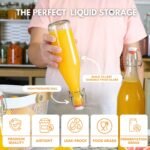 FastRack Swing Top Glass Bottles |16 oz – Pack of 8 | Clear, Flip Top Glass Bottles for Home Brewing, Carbonated Drinks, Kombucha, Fermentation, Water | Food Grade – ECO Friendly - Image 6