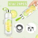 Zubebe Reusable Clear Water Bottles Bulk with Stainless Steel Leak Proof Lids Acrylic Sports Bottles with Nylon Carrying Strap for Party Gift Water Milk Smoothie Juice Beverage - Image 3