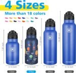 Han's Bottle Kids Water Bottle with Straw Lid - Insulated Stainless Steel Reusable Tumbler for Girls,Boys,Thermo Mug,17oz,Space Planet - Image 3
