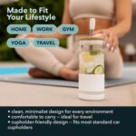 Pandaloo® Glass Cups With Lids and Straws -20 Fl Oz- Perfect Size Iced Coffee Cup - Smoothie Cup With Bamboo Lid and On the go Lid - Glass Tumbler With Straw (1 Count (Pack of 1), Lilac Rhapsody) - Image 6