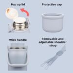 BJPKPK Vacuum Insulated Thermal Water Bottle with Handle and Lid 40oz Stainless Steel Water Bottles for Cold and Hot Beverages,Blue Haze - Image 4