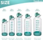 Seekua 20 oz Sports Glass Water Bottle with Straw & Time Marker, Motivational Kids Daily Glass Drinking Bottle with Strap for Children, School - Image 6
