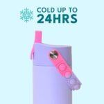 Elemental Insulated Kids Water Bottle, Stainless Steel Water Bottle with Straw Lid & Pop-It Handle, Leak-Proof Water Bottles for School, Boys or Girls, Travelling and Sports, 18oz - Lilac Tie Dye - Image 4