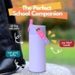 Elemental Insulated Kids Water Bottle, Stainless Steel Water Bottle with Straw Lid & Pop-It Handle, Leak-Proof Water Bottles for School, Boys or Girls, Travelling and Sports, 18oz - Lilac Tie Dye - Image 5