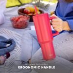 Simple Modern 40 oz Trek Tumbler with Handle and Straw Lid | Cup Holder Friendly Insulated Stainless Steel Travel Mug | Graphite - Image 10