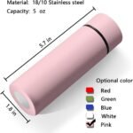 5 oz Mini Thermos Cute Water Bottle - Insulated Stainless Steel Bottle - Keeps Cold for 12 hours, Hot for 6 hours - Pink - Image 3