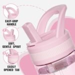 OLDLEY 20 kids Water Bottle with Straw,Tritan BPA-Free,Leak-Proof Design for Travel, Home, School, (Pink) - Image 3