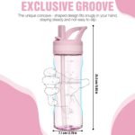 OLDLEY 20 kids Water Bottle with Straw,Tritan BPA-Free,Leak-Proof Design for Travel, Home, School, (Pink) - Image 4