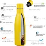 BJPKPK 17oz Insulated Water Bottles Stainless Steel Sports Water Bottles Keep Cold and Hot for Travel Dishwasher Safe,Yellow - Image 4