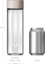 EVER VESSEL Glass Water Bottle 20oz - Non-insulated | Borosilicate Glass | Dishwasher Safe | No Plastic Touches Contents | A pure drinking experience - Desert Beige - Image 4