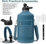 DYSANKY 1 Gallon Water Bottle Insulated | Thickened Stainless Steel Vacuum Metal Water Jug | Portable Sports Large for Gym and Hiking with Straw, Carrier Bag, Handle Strap | BPA-Free 128 oz - Image 3