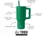 Simple Modern 30 oz Trek Tumbler with Handle and Straw Lid | Cup Holder Friendly Insulated Stainless Steel Travel Mug | Kelly Green - Image 3