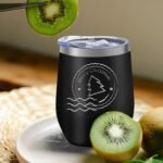 YOUKE OLA 18 Pack Stainless Steel Wine Tumbler with lid, 12oz Insulated Powder Coated Wine Tumbler Stemless Double Wall Vacuum Wine Glass Coffee Tumbler for Laser Engrave, Black - Image 4