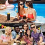 Vesici 12 Set 18 oz Clear Glass Water Bottles, Reusable Glass Juicing Bottles with Protection Sleeve and Stainless Steel Leak Proof Lids for Milk Smoothie Juice Beverage Tea (Black,Stylish) - Image 5