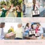 AiHeart Birthday Gift for Women,Initial Canvas Tote Bag,Personalized Gifts for Women,16oz Glass Cup With Straw,Beach Bag,Jewelry Storage Box,Monogrammed Gifts for Woman Mom Sister Bestie-H - Image 6