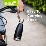 Mollcity Kids Water Bottle 9 oz Stainless Steel Vacuum Insulated Metal Water Bottle for School Leak Proof Cola Shape Mini Water Bottle for Boys Girls(Black) - Image 4