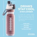 O2COOL Mist 'N Sip Misting Water Bottle No Leak Pull Top Spout Sports Water Bottle 20 oz (Football) - Image 4