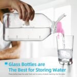 2 Pack 1/2 Gallon Glass Milk Bottles with Airtight Screw Lid & Handle & 2 Spouts - Heavy Duty Glass Water Bottles - Breastmilk Jug Pitcher with Scale Lines, Milk Container for Refrigerator Storage - Image 5