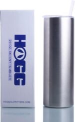 Hogg 20 oz Skinny Tumbler Case (24 Units), Stainless Steel Tumbler Blanks, 20 oz Tumbler Pack with Lids and Straws, Stainless Steel Tumblers Bulk, 20oz Tumblers, Blank Tumblers for Vinyl and DIY - Image 3