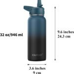 CIVAGO 32 oz Insulated Water Bottle With Straw, Stainless Steel Sports Water Cup Flask with 3 Lids (Straw, Spout and Handle Lid), Wide Mouth Travel Thermal Mug, Indigo Black - Image 5