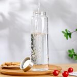 LETREEN Glass Water Bottle 32 oz, Borosilicate Wide Mouth Glass Water Bottle with Neoprene Sleeve, BPA-Free Leak Proof Reusable for Hot Cold Drinks, Work, Gym, Home, Dark Gray - Image 5